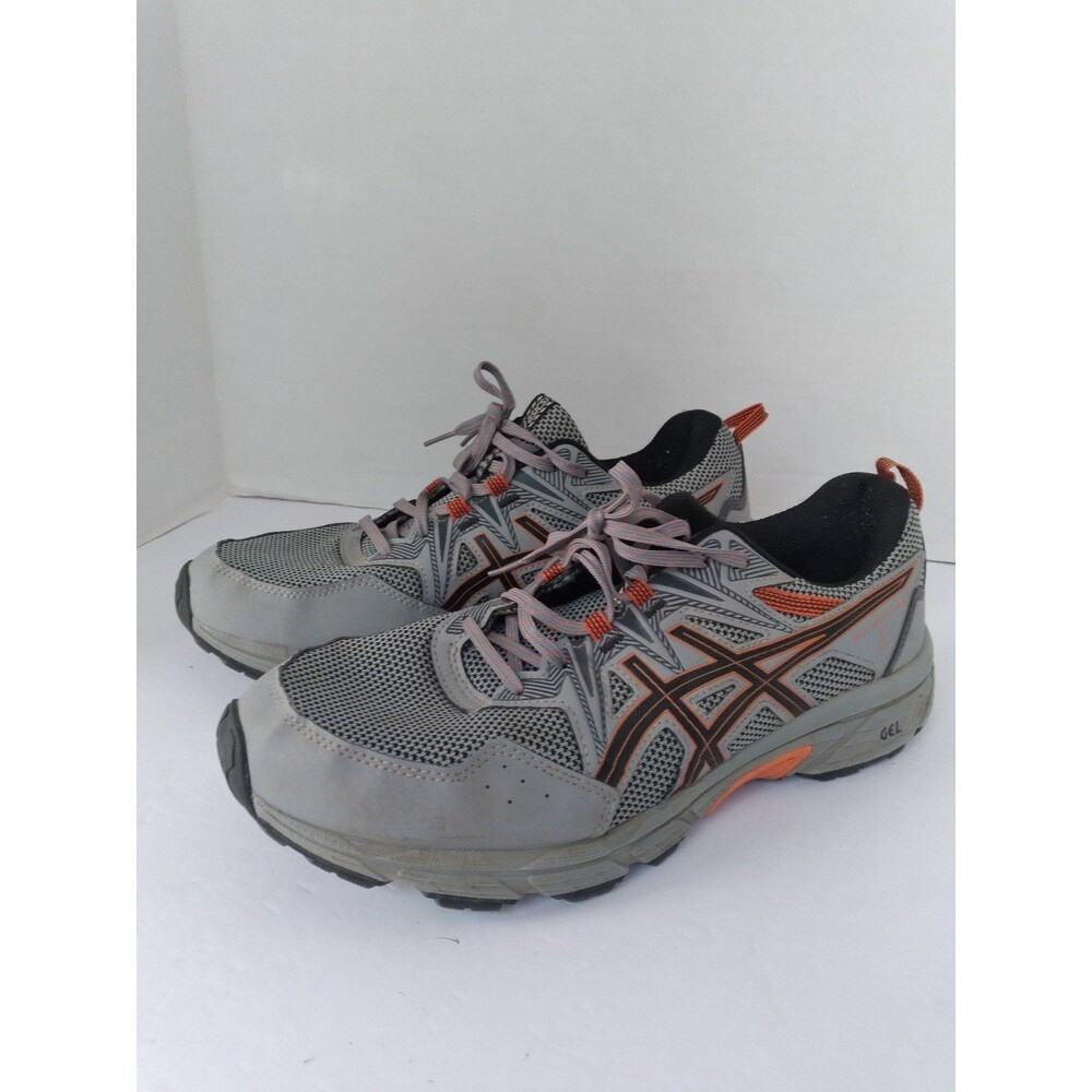 ASICS Gel-Venture Trail Running Shoes Athletic Sneakers Grey Orange‎ Mesh